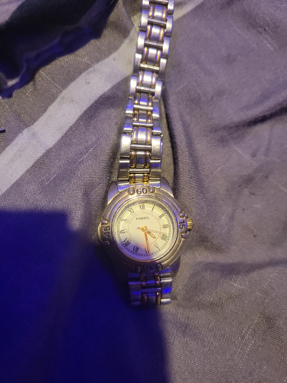 Fossil Two-Tone Ladies Stainless Steel Watch in Silver and Gold Accents